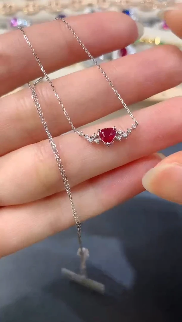 18K金镶嵌套链红宝石D502|3500