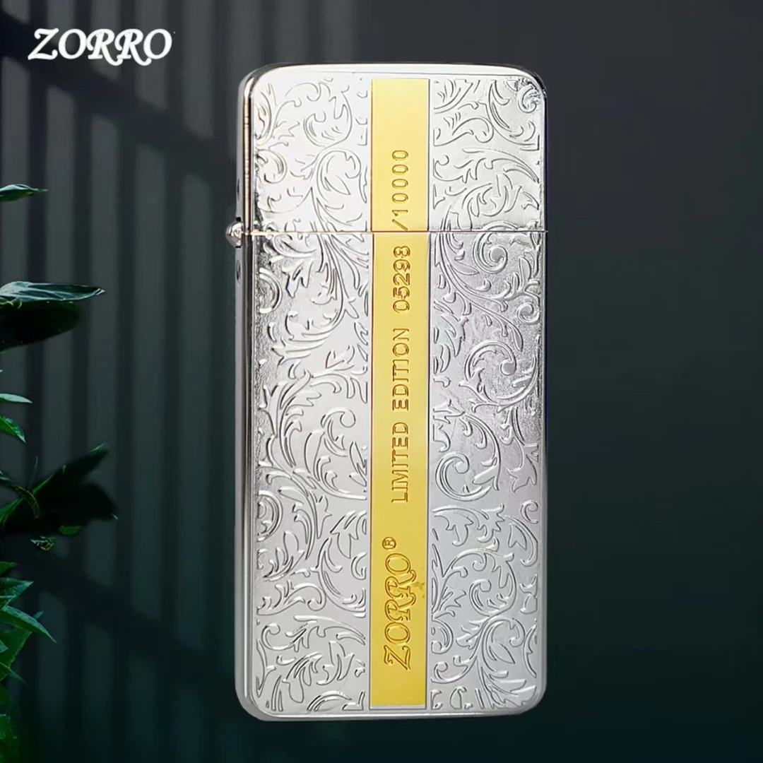ZORRO佐罗超薄双色竖纹唐草防风煤油打火机男士创意送男友礼物潮