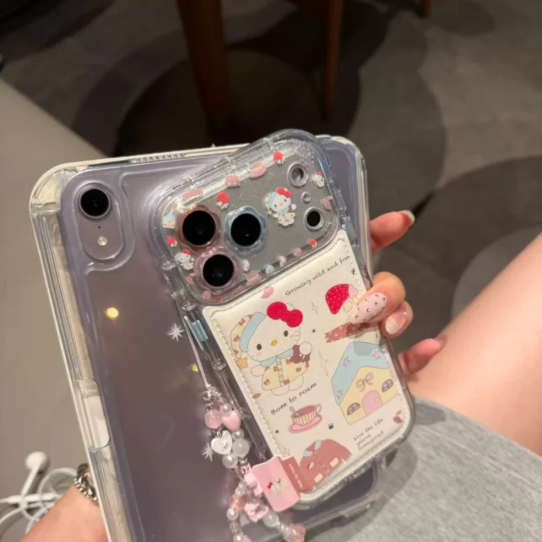 可爱花朵镜头睡衣猫咪适用于苹果17promax/16pro手机壳15保护套14