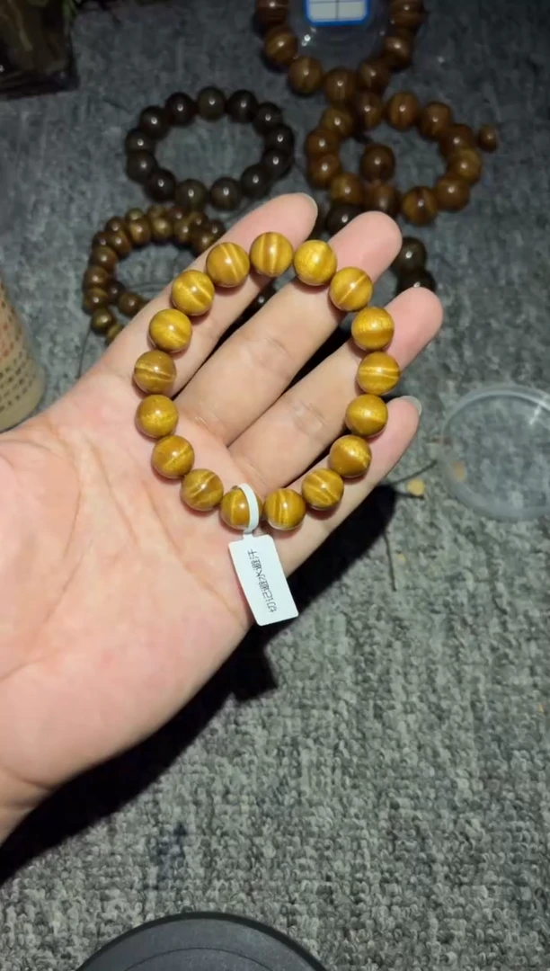 金丝楠手串/手链枯木1.2底色通透双面纹150