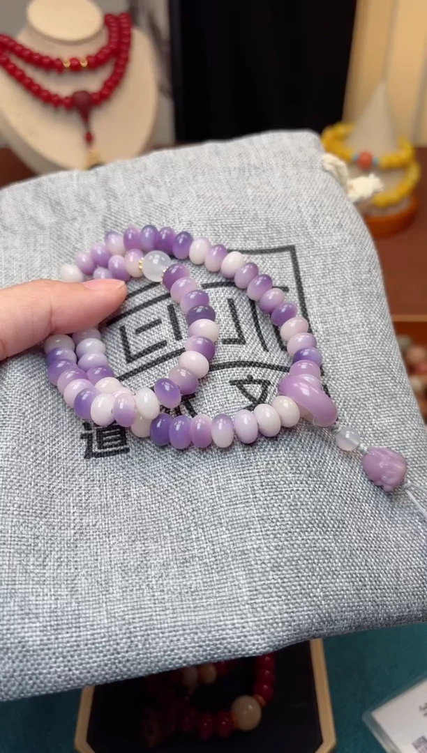 【闪购商品】白玉菩提手串渐变紫双圈