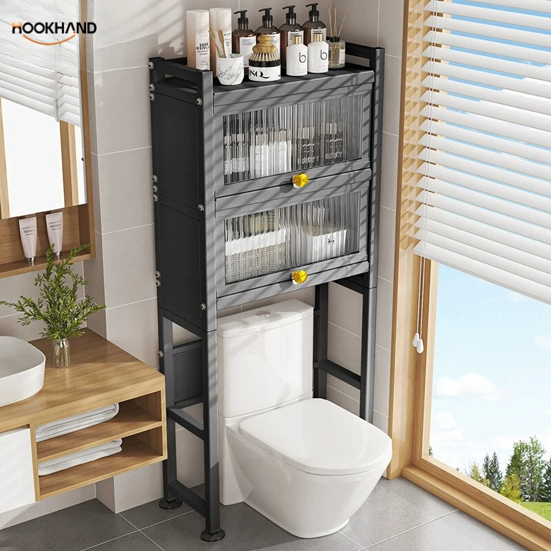 卫生间智能马桶上方置物架落地式浴室储物柜厕所架子多功能收纳柜