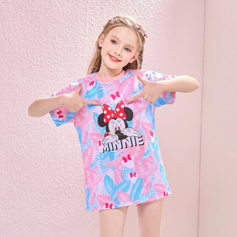 SM230456儿童泳衣女2025夏季新款米妮分体三件套泳衣中大童游泳M