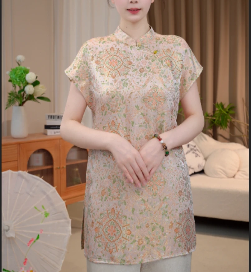 【四合如意】中式新款夏季奥黛上衣2025B4874-七月