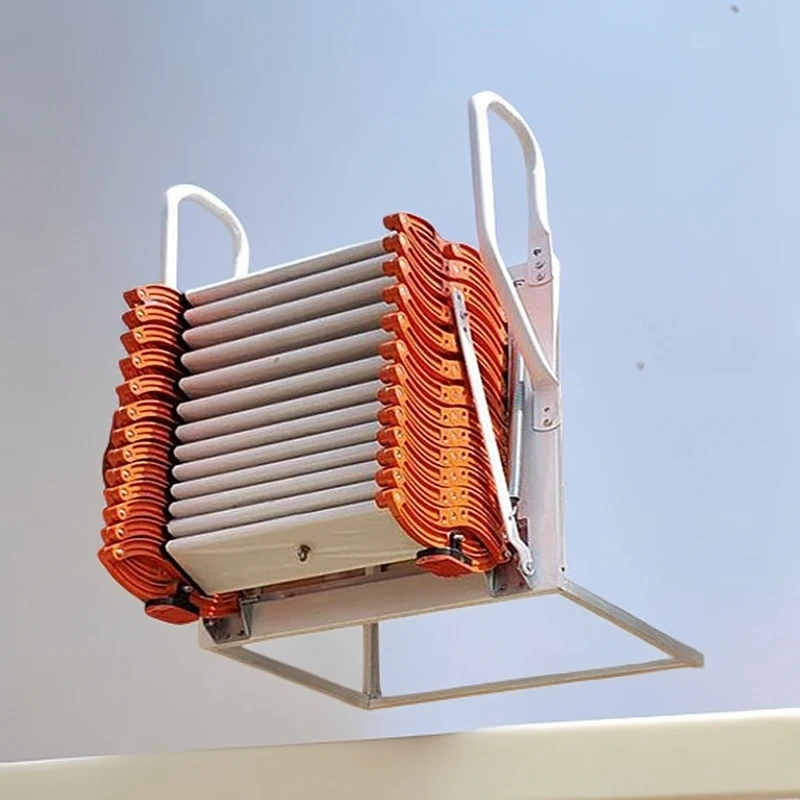 室内家用阁楼别墅隐形升降折叠户外平台壁挂式加厚铝合金伸缩楼梯