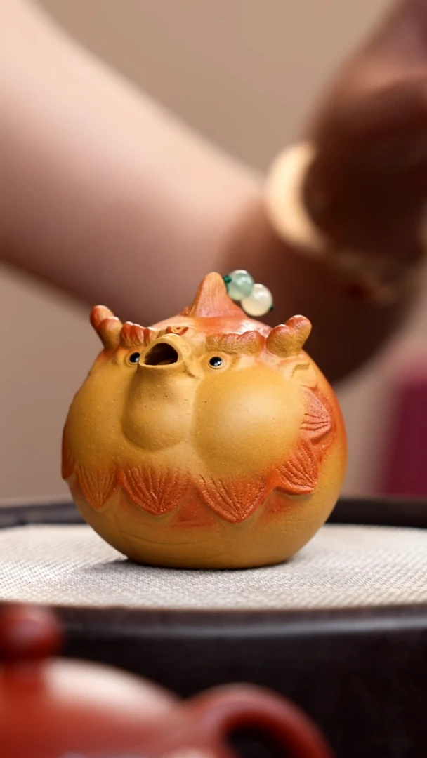 茶壶紫砂段泥龙鱼壶