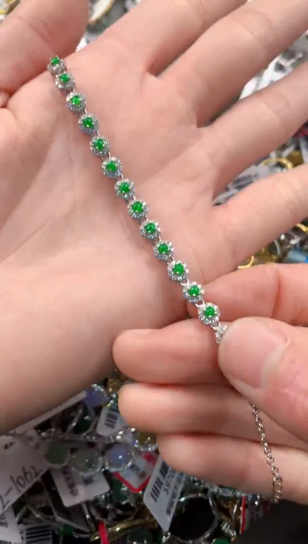 银S925镶嵌戒指翡翠5        1