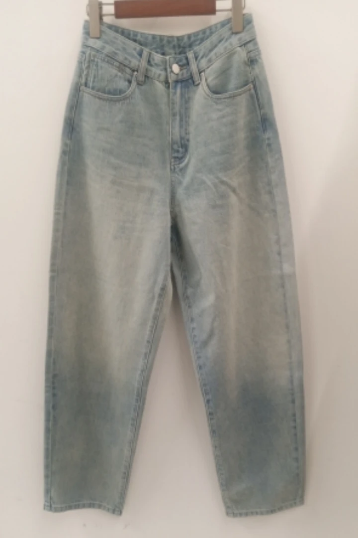 时尚休闲做旧直筒牛仔裤（8361LK9076）