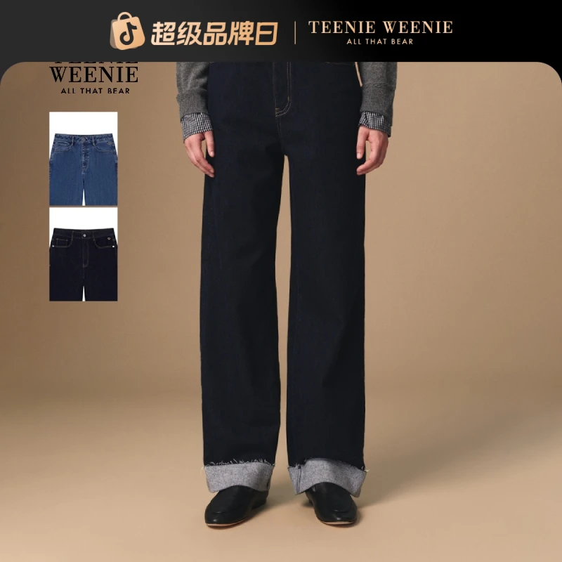 *TeenieWeenie小熊女牛仔裤25时髦休闲复古翻边牛仔裤TTTJ254TW4K