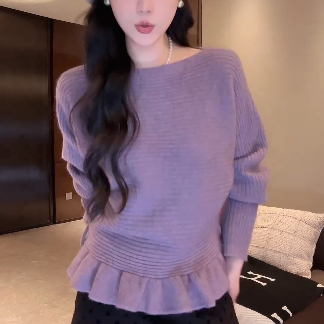2025秋冬新款气质高级感小众针织衫长袖收腰系带毛衣女LK2508366