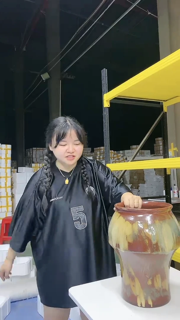 宜兴紫砂粗陶花盆