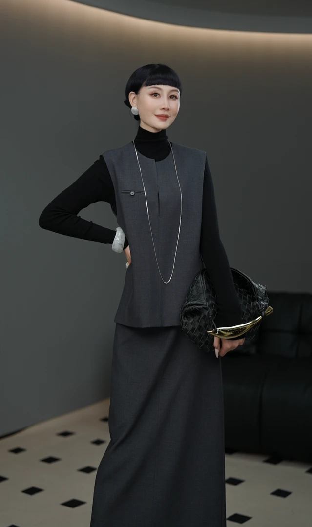 剑桥时光-鹿歌时尚气质半裙套装H51XSA0153