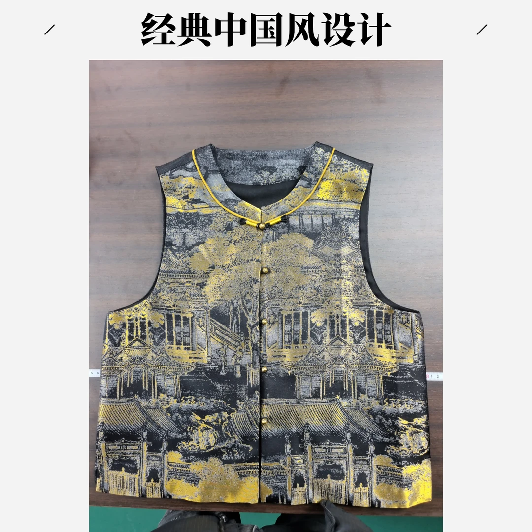 国风新中式百分百桑蚕丝汉宫秋月马甲2025爆款