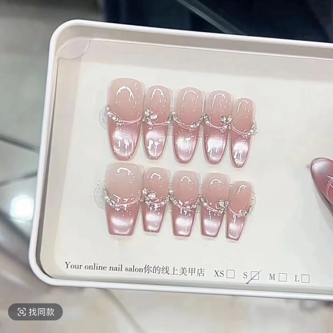 【繁星点点】夏季新款纯手工穿戴甲轻奢穿戴美甲贴短款显白百搭