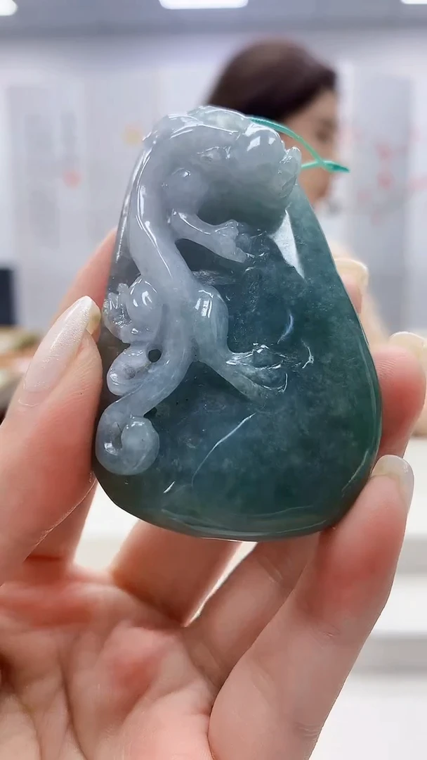 定制翡翠未镶嵌4829ms-毛货119龙牌