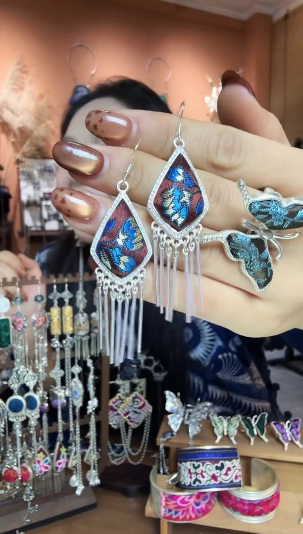 刺绣纯手工民族风耳环