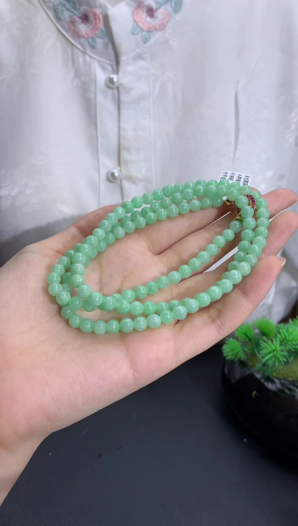 未镶嵌手串翡翠卡5.5mm（有纹