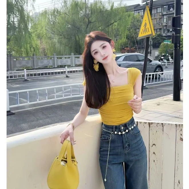 【千寻严选】夏季时尚气质百搭修身显瘦通勤减龄小众上衣JJC5SY1843