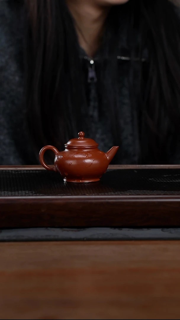 茶壶紫砂100cc小煤窑原矿朱泥宫灯7