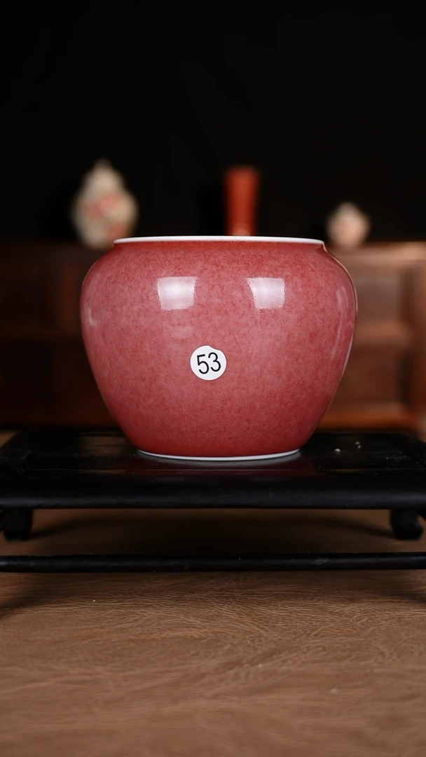 瓶豇豆红景德镇纯手工陶瓷