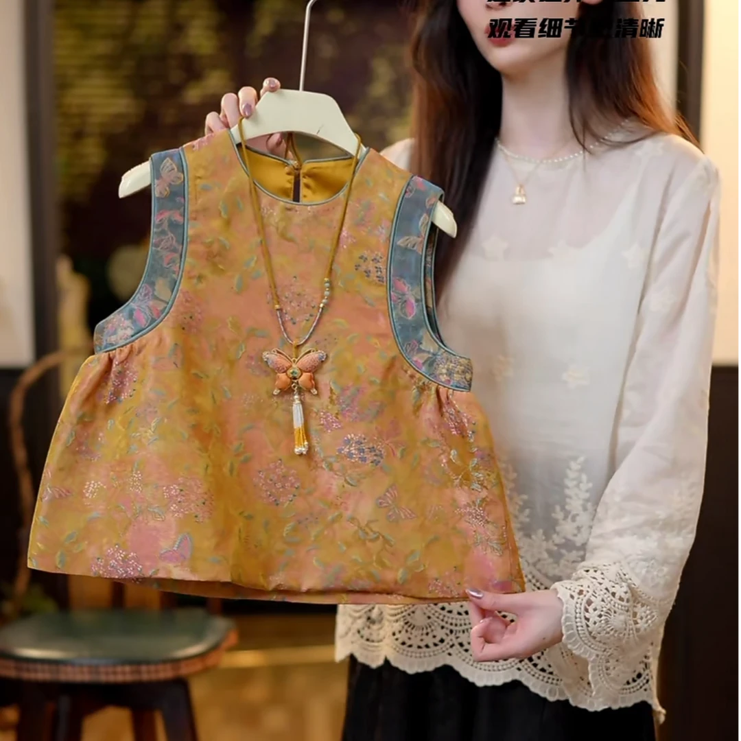 【琨萱】“蝶韵繁花”25秋季新款新中式国风含人丝国风上衣 AU66S029