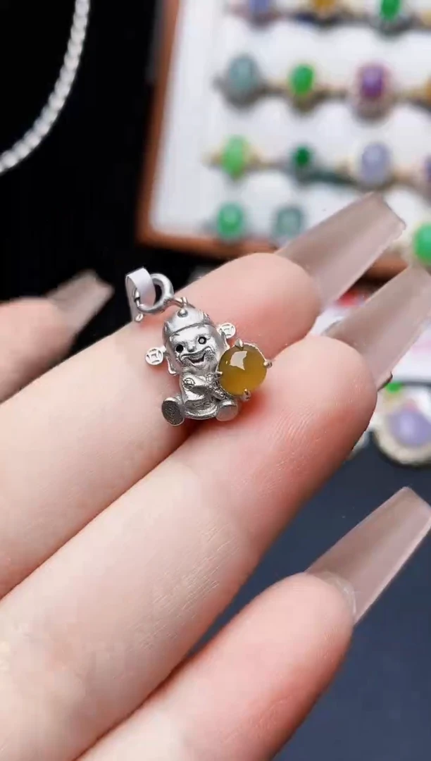 银S925镶嵌戒指翡翠0597