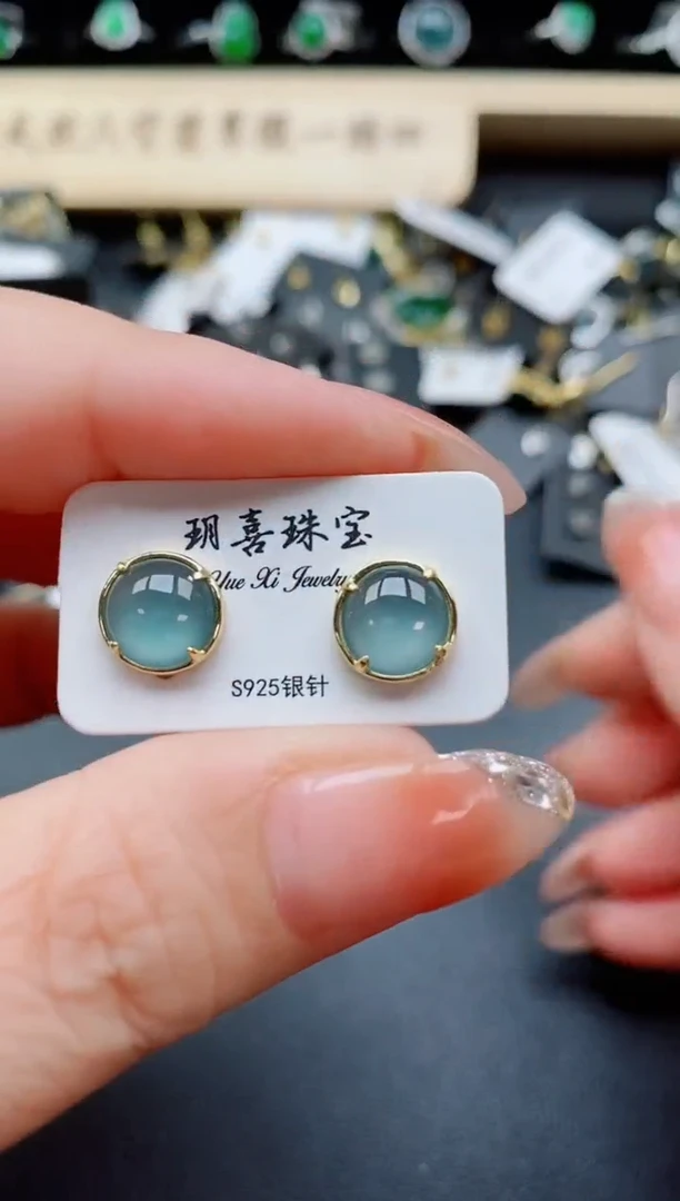 银S925镶嵌戒指翡翠1