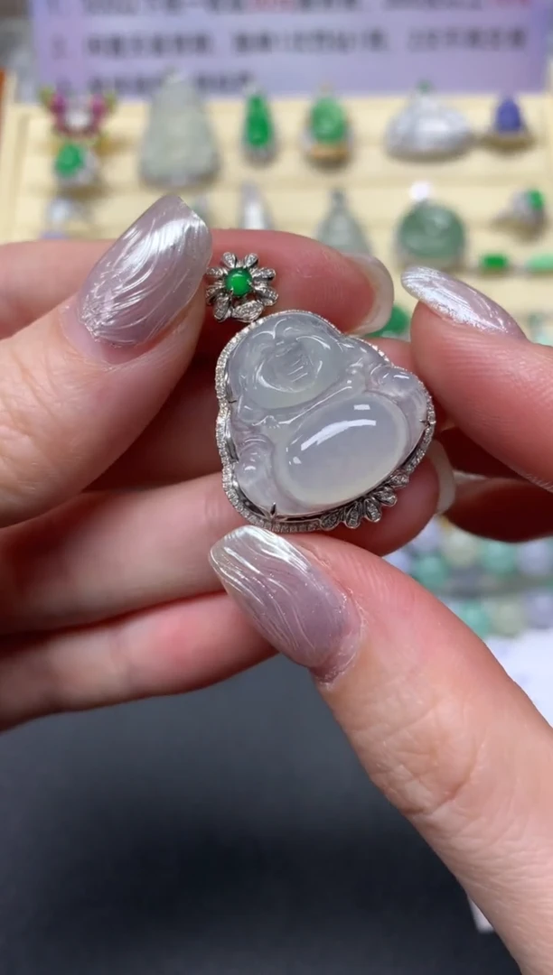 【闪购商品】翡翠吊坠(不含链)18K金镶嵌吊坠|3600+360