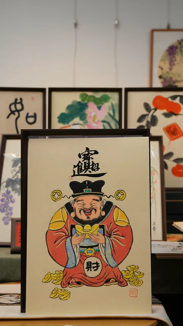 国画A3不落名绘画带框发货  677