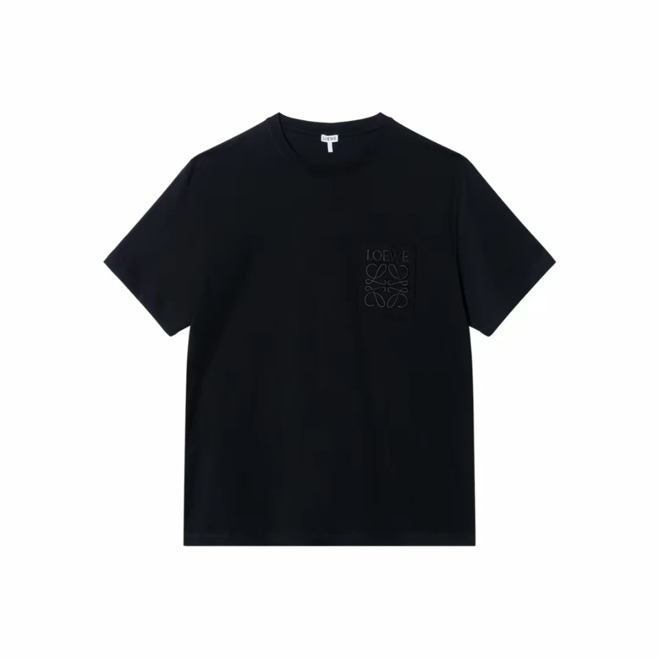 未使用 LOEWE/罗意威 胸前口袋字谜刺绣徽标圆领短袖