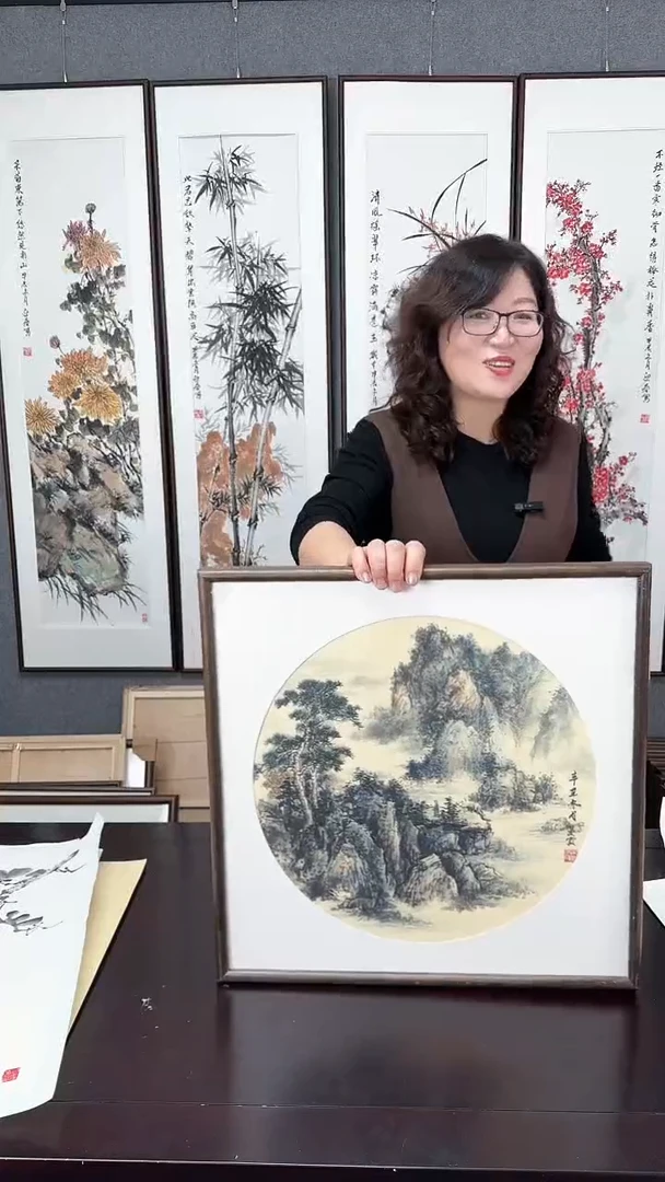 【闪购商品】国画山水实木装裱