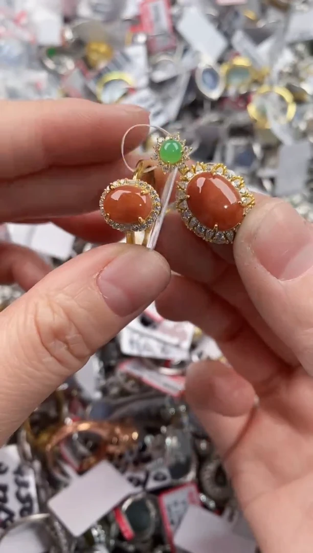 银S925镶嵌戒指翡翠333      9