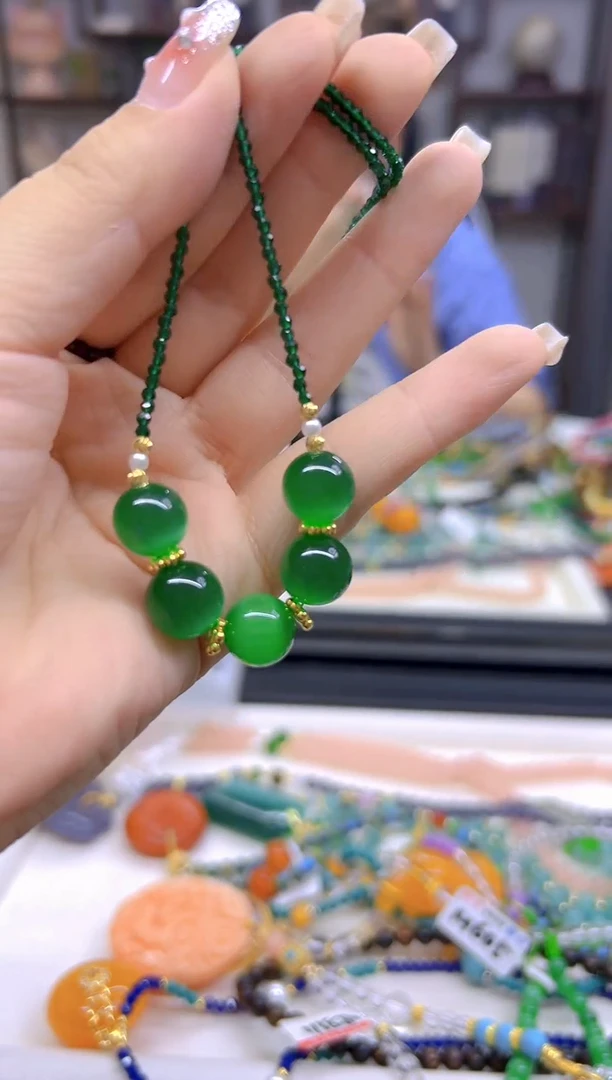 未镶嵌颈饰碧玺猫眼DIY款X559