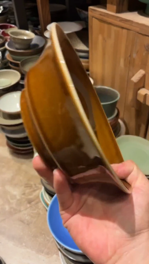瓷片维****s948微瑕琥珀竹盘1个