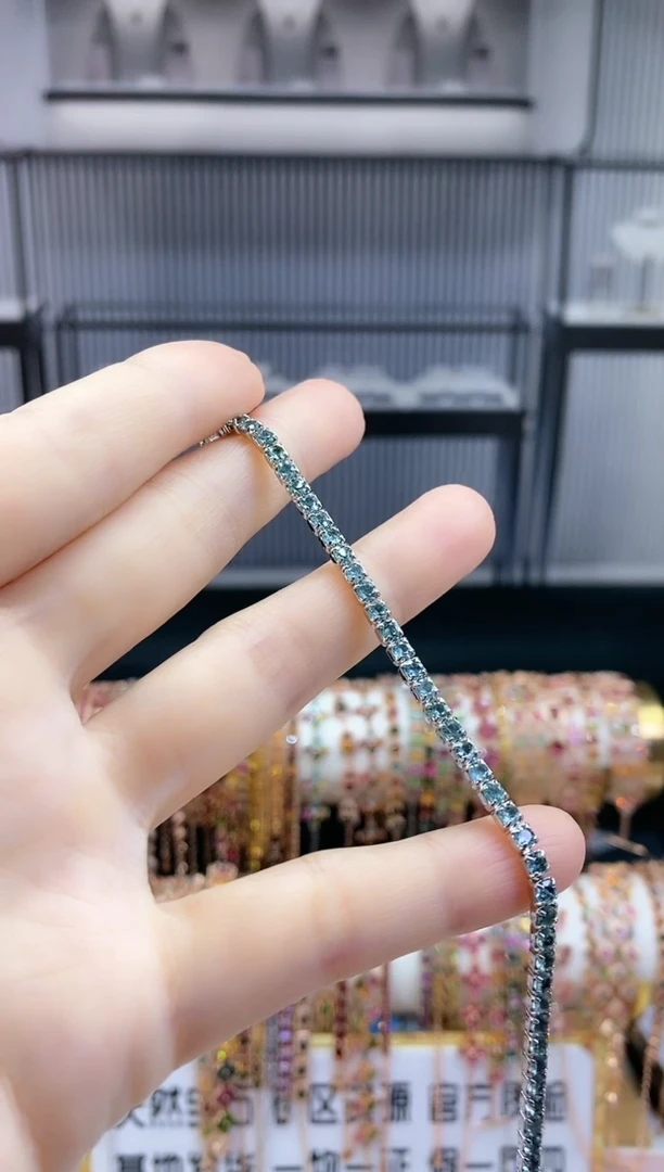 银S925镶嵌手链碧玺云*66666666666