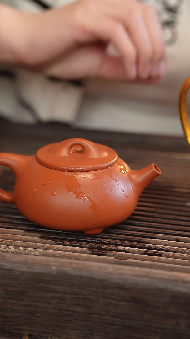 茶壶紫砂景舟石瓢【宽口】朱泥 半手工 180cc