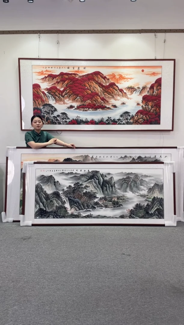 国画鸿运当头238*108手绘国画