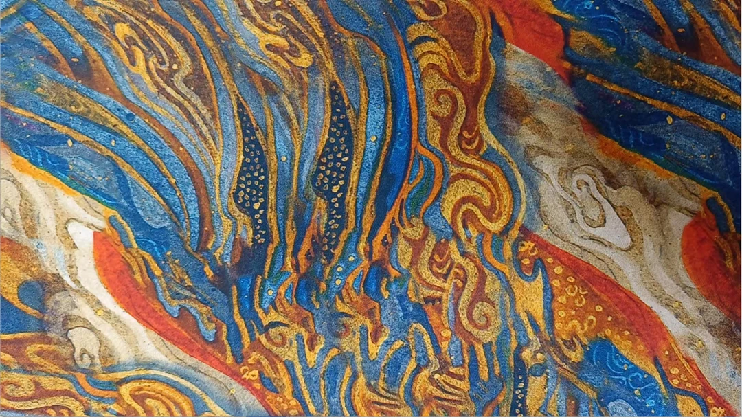 皮子 金蓝云浪  布头 高清数码印花      纠结颜色慎拍