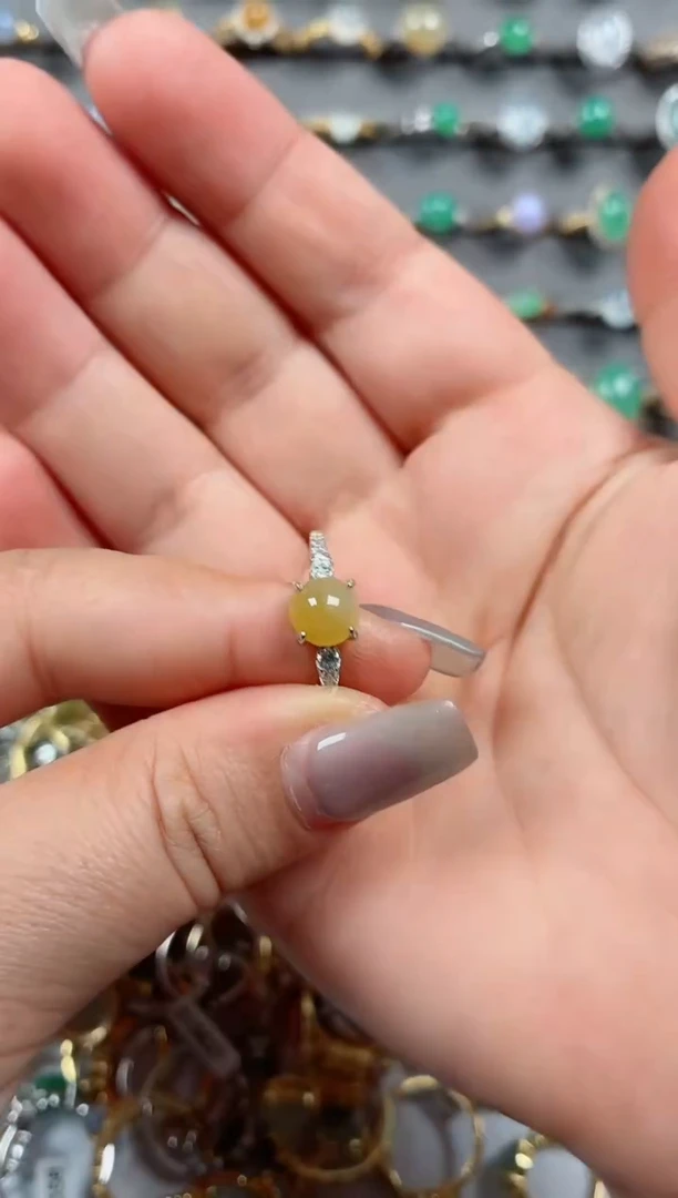 银S925镶嵌戒指翡翠.