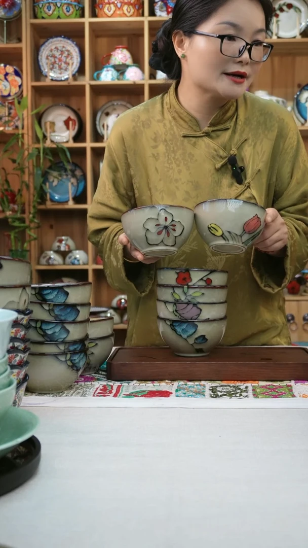 瓷片小可高温陶瓷餐具一组6只米饭碗