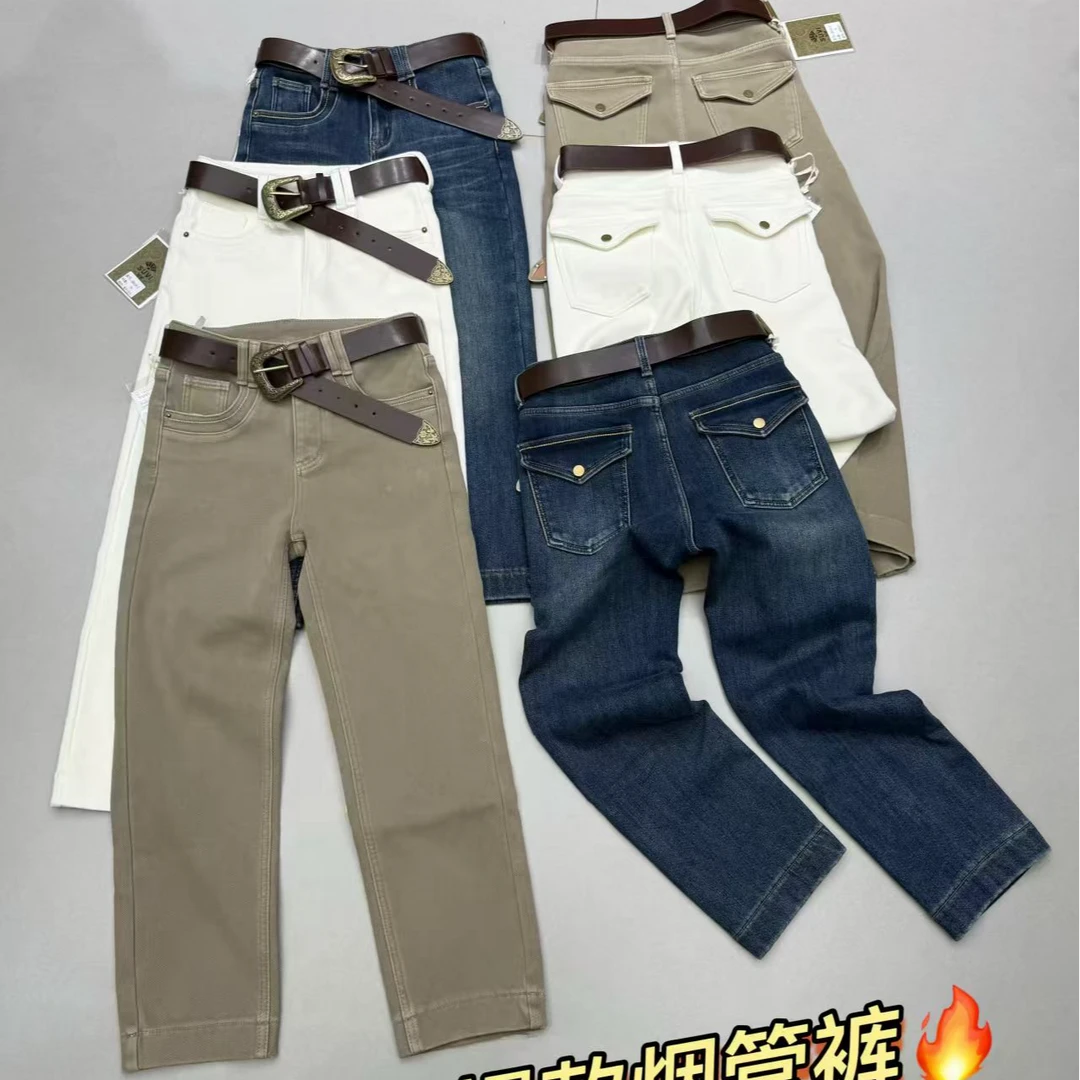 闺蜜精品112832【往事】灰盖加绒烟筒裤