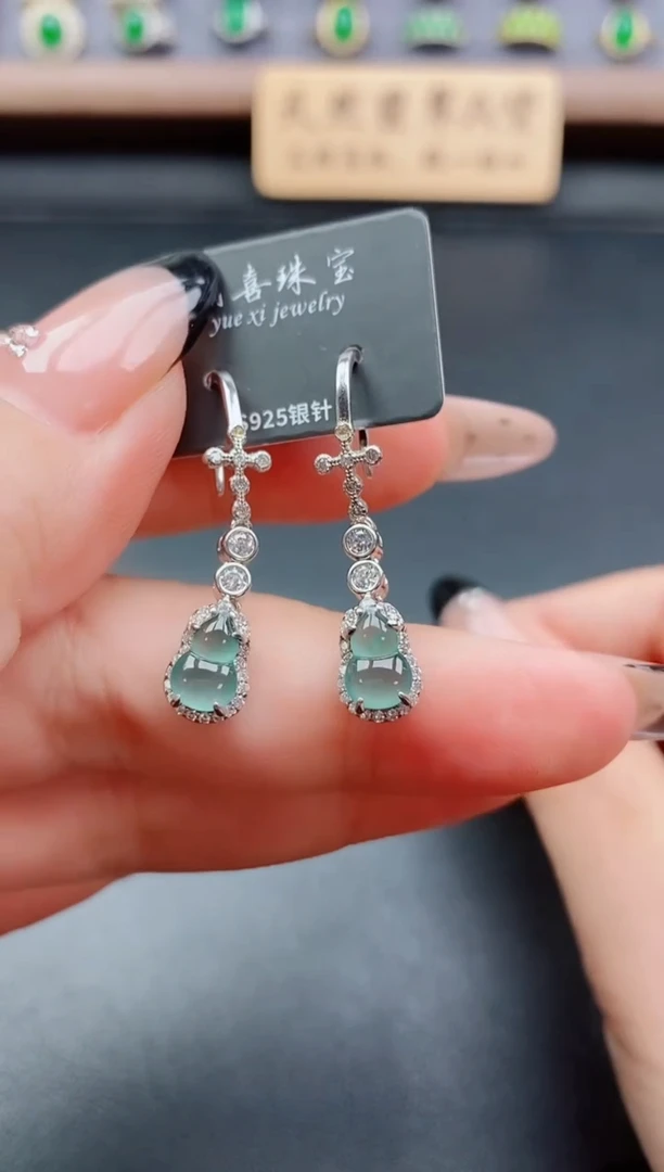 银S925镶嵌戒指翡翠1