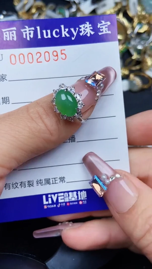 翡翠银S925镶嵌颈饰2095