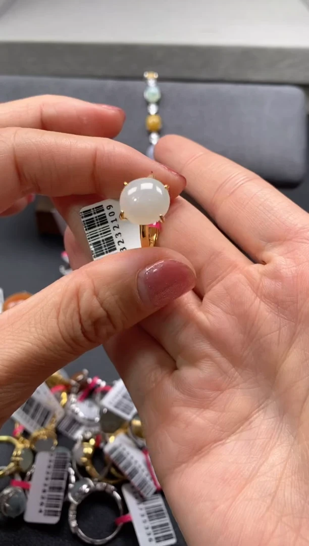 【闪购商品】翡翠戒指银S925镶嵌4444444     3