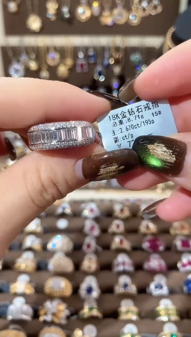 18K金镶嵌戒指/指环钻石18K金钻石戒指15