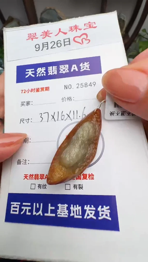 颈饰未镶嵌翡翠原石25849