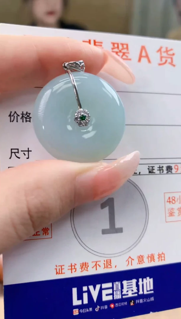 颈饰未镶嵌翡翠 天然A货翡翠挂件