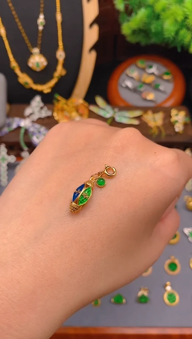 【闪购商品】翡翠吊坠(不含链)银S925镶嵌五路财神