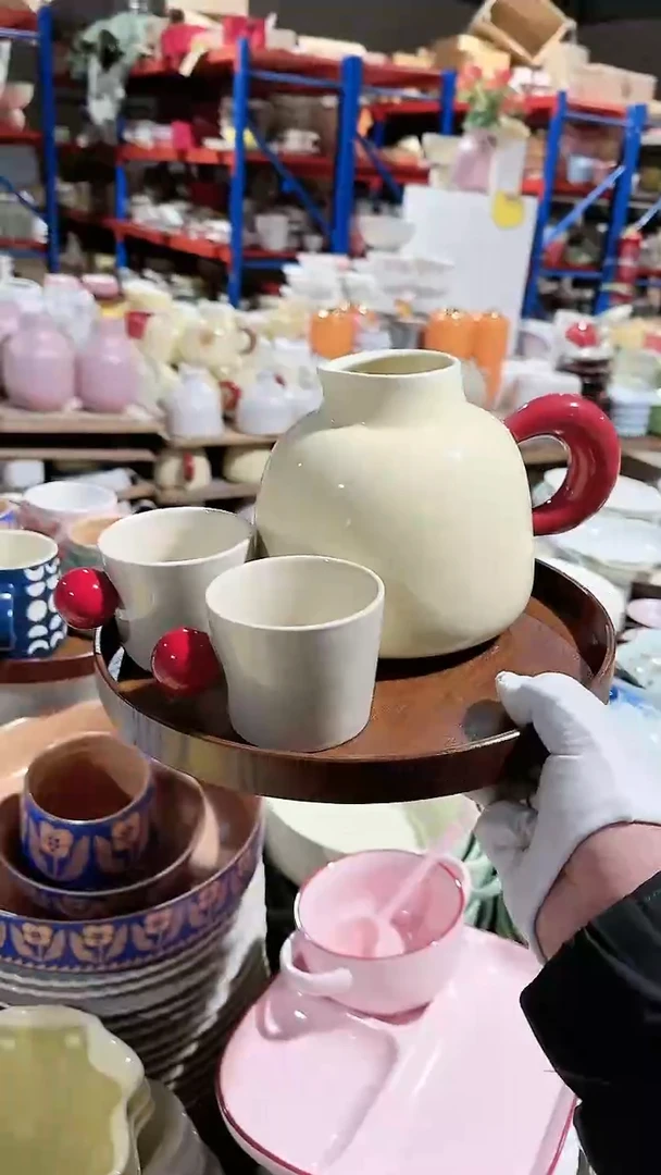 【闪购商品】瓷片一壶2杯3件套微瑕 凑满20元包邮