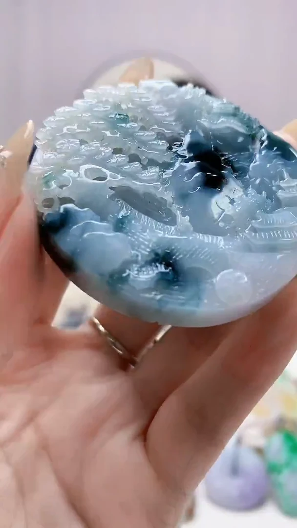 未镶嵌定制翡翠3099DD-毛货挂件63